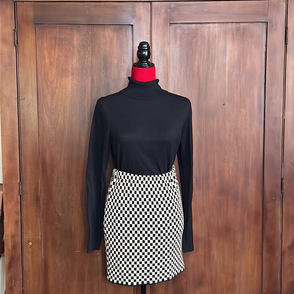 Vintage 80s-90s Houndstooth Sweater Skirt S/M - Picture 3 of 9